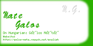 mate galos business card